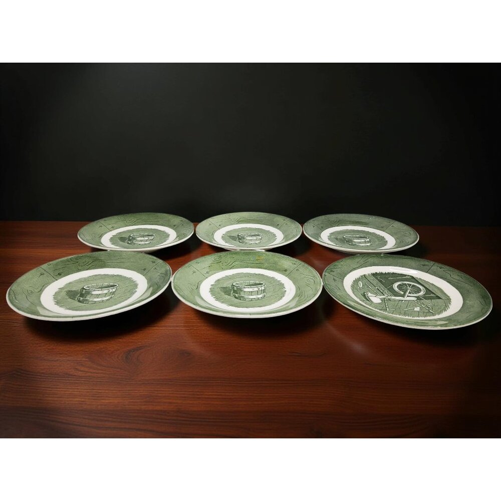 Vintage 1950's Colonial Homestead by Royal  Replacement Bread Plates, set of 6